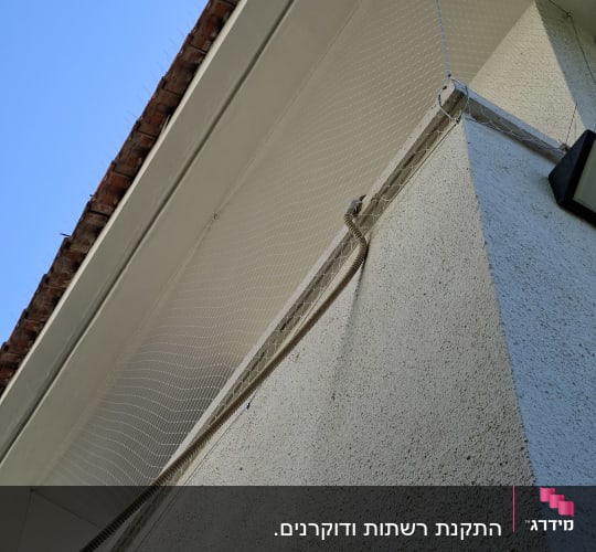 רשת למניעת כניסת יונים על גג בניין